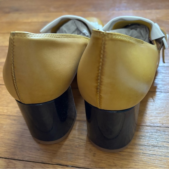 Miss L Fire Stylish Gold and White Women's Block Heel Shoes Size 41 - Picture 5 of 11